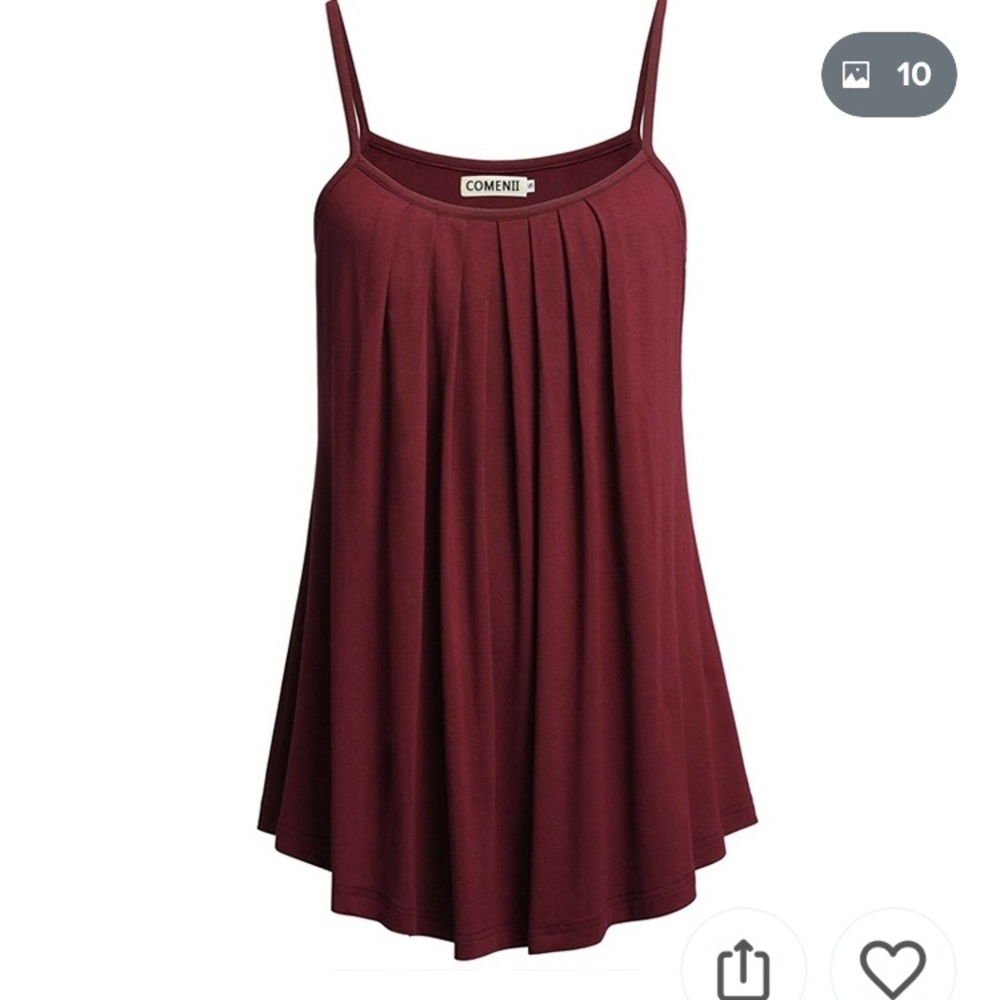 Loose fitting dark red camisole tank top